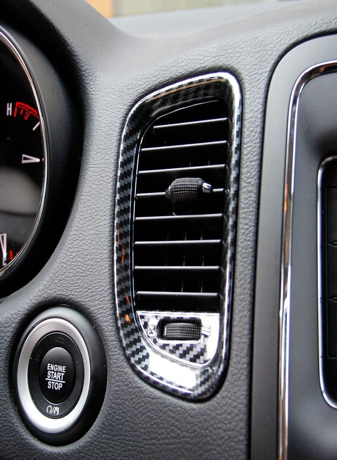 crosselec Carbon fiber dashboard air vent cover AC outlet trim kit for Dodge Durango 2011-2020 - Image 2